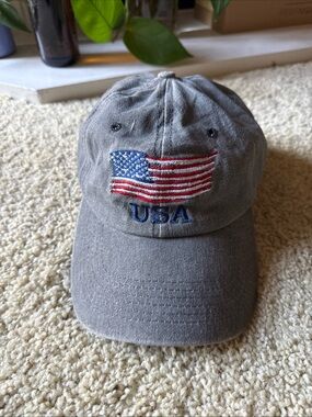 USA American Flag Distressed Gray Dad Hat Baseball Cap Streetwear